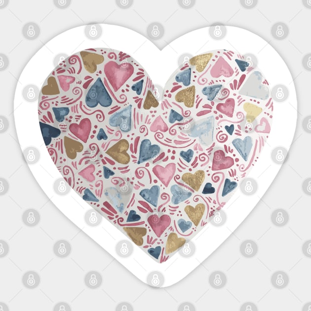 heart with hearts Sticker by Karroart